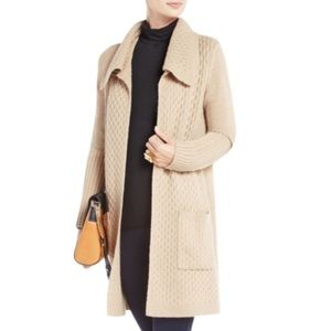 BCBG Long Cable Knit Cardigan Sweater “Adrielle”